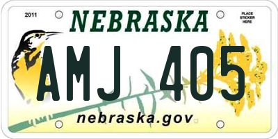 NE license plate AMJ405