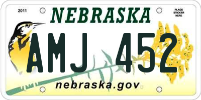 NE license plate AMJ452