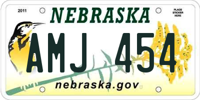 NE license plate AMJ454