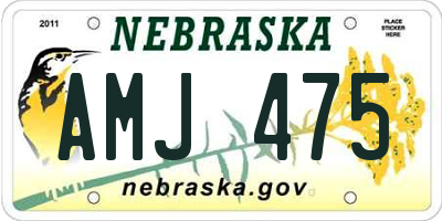 NE license plate AMJ475