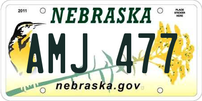 NE license plate AMJ477
