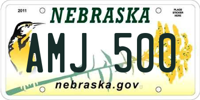 NE license plate AMJ500