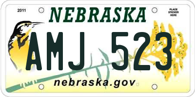 NE license plate AMJ523