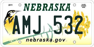 NE license plate AMJ532