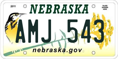NE license plate AMJ543