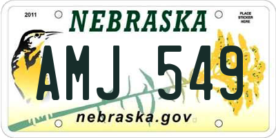 NE license plate AMJ549