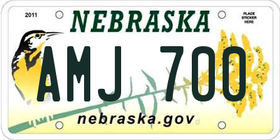 NE license plate AMJ700