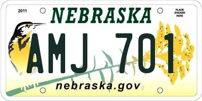 NE license plate AMJ701
