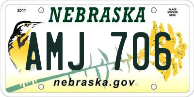 NE license plate AMJ706