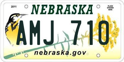 NE license plate AMJ710