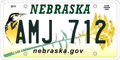 NE license plate AMJ712
