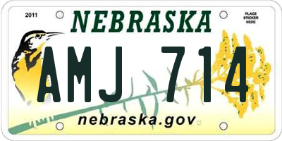 NE license plate AMJ714