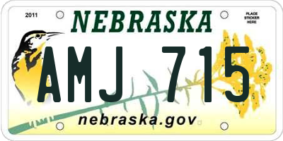 NE license plate AMJ715