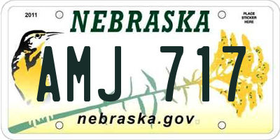 NE license plate AMJ717
