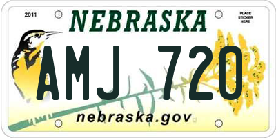 NE license plate AMJ720