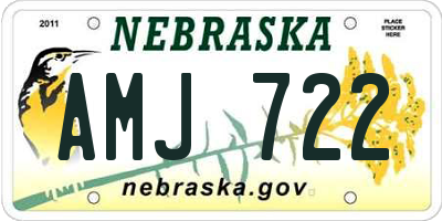 NE license plate AMJ722