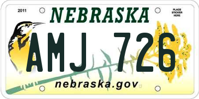 NE license plate AMJ726