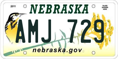 NE license plate AMJ729