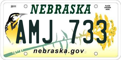 NE license plate AMJ733