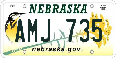 NE license plate AMJ735
