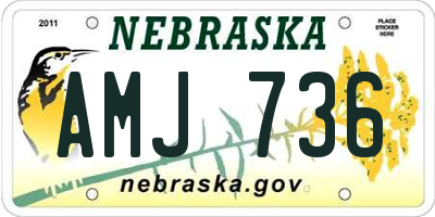 NE license plate AMJ736