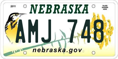 NE license plate AMJ748