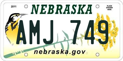 NE license plate AMJ749