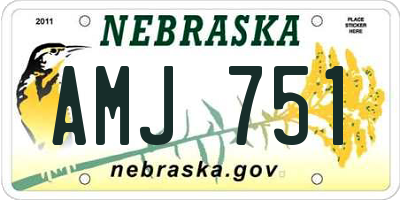 NE license plate AMJ751