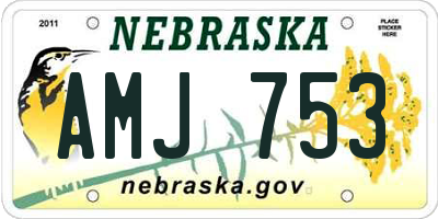 NE license plate AMJ753