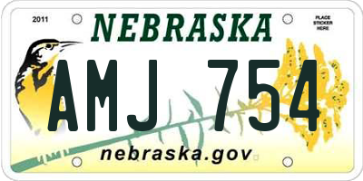NE license plate AMJ754