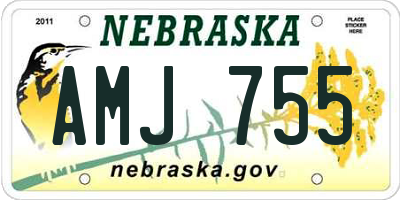 NE license plate AMJ755