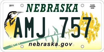 NE license plate AMJ757