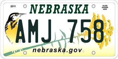 NE license plate AMJ758