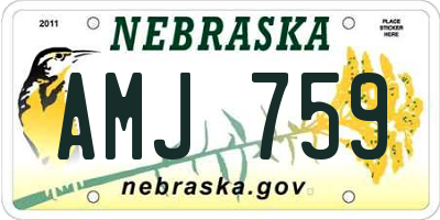 NE license plate AMJ759