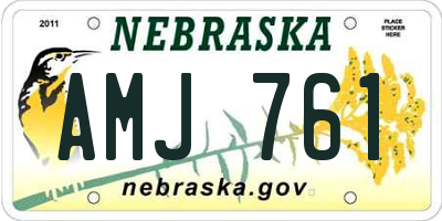 NE license plate AMJ761
