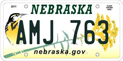 NE license plate AMJ763