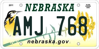 NE license plate AMJ768