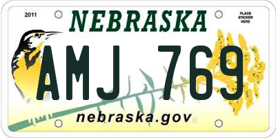 NE license plate AMJ769