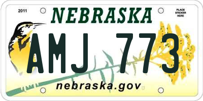 NE license plate AMJ773