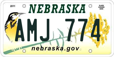 NE license plate AMJ774