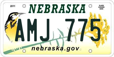 NE license plate AMJ775