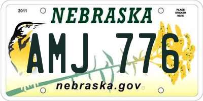 NE license plate AMJ776