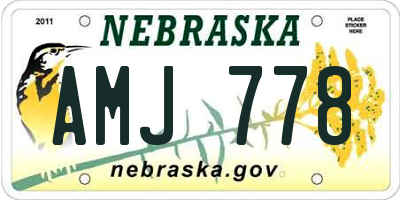 NE license plate AMJ778