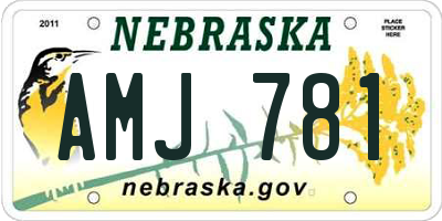 NE license plate AMJ781