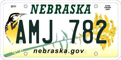 NE license plate AMJ782