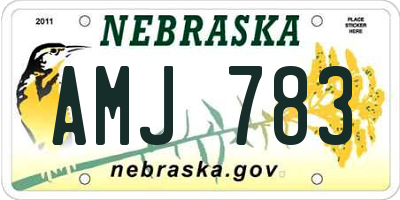 NE license plate AMJ783