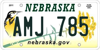 NE license plate AMJ785