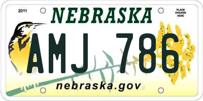NE license plate AMJ786