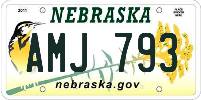 NE license plate AMJ793