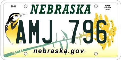 NE license plate AMJ796